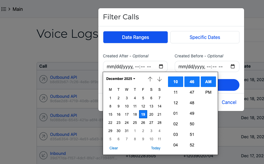 Enhanced Voice Log Filtering
