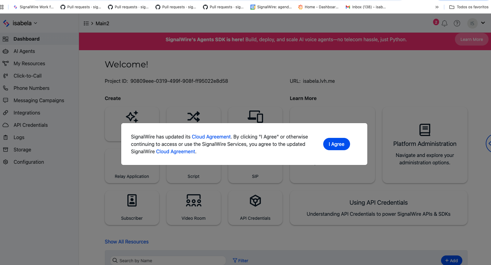 New Cloud Agreement in SignalWire Space