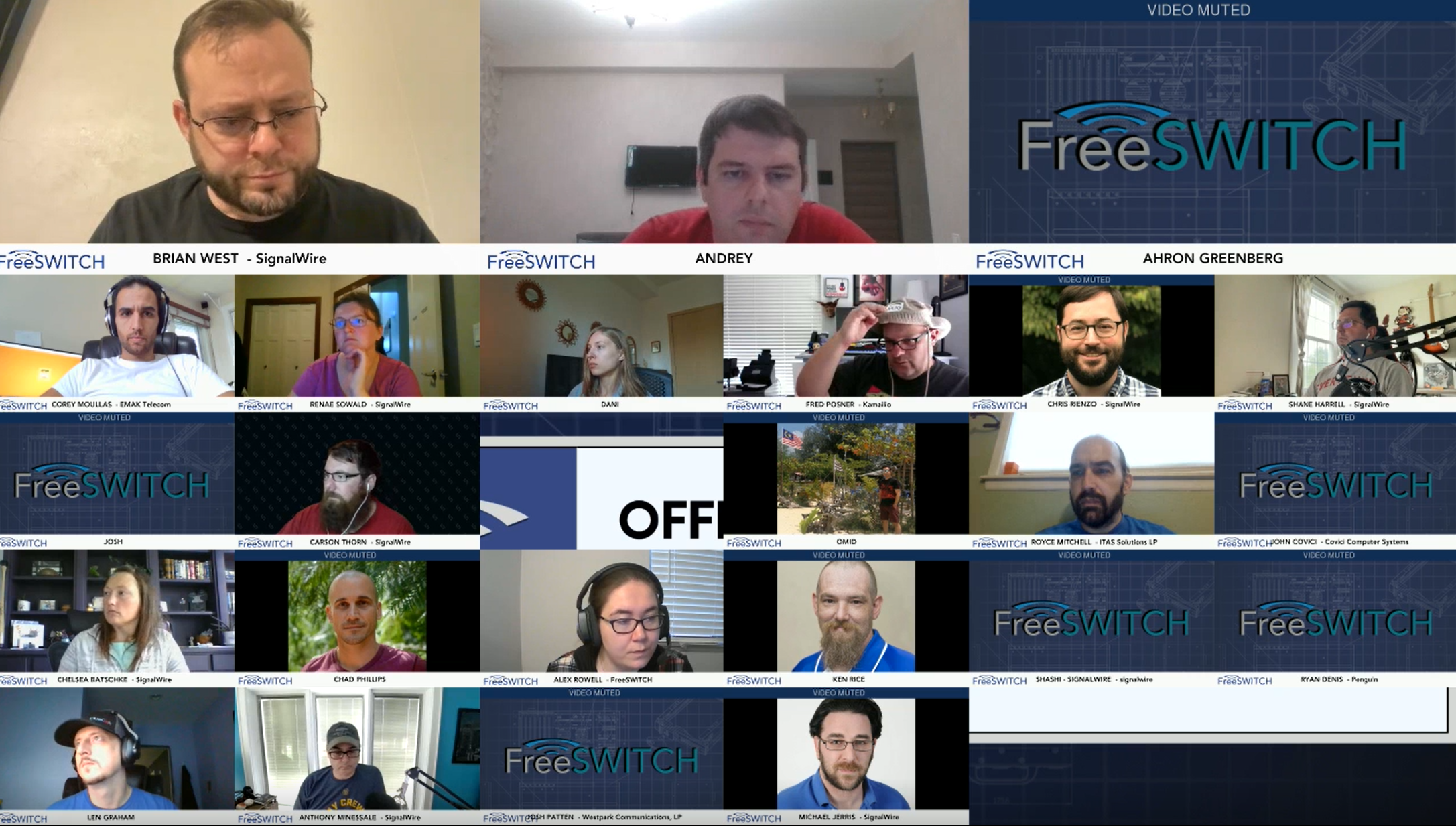 One of our first FreeSWITCH Office Hours, featuring Brian West, Andrey Volk, Michael Jerris, and Anthony Minessale.
